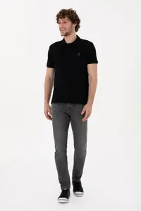 US Polo Assn. Men slim Fit Polo Shirt Collar Black Basic T-Shirt - Image 4