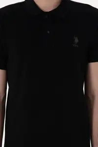 US Polo Assn. Men slim Fit Polo Shirt Collar Black Basic T-Shirt - Image 6