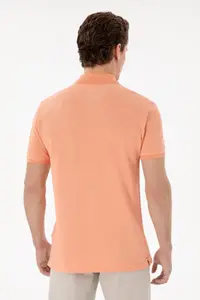 US Polo Assn. Men slim Fit Polo Shirt Collar Salmon Basic T-Shirt - Image 5