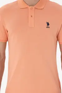 US Polo Assn. Men slim Fit Polo Shirt Collar Salmon Basic T-Shirt - Image 6