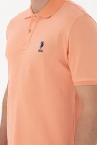US Polo Assn. Men slim Fit Polo Shirt Collar Salmon Basic T-Shirt - Image 7