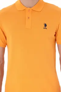 US Polo Assn. Men slim Fit Polo Shirt Collar Orange Basic T-Shirt - Image 6