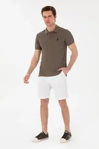 US Polo Assn. Men slim Fit Polo Shirt Collar Mink Basic T-Shirt - Image 4