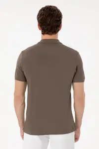 US Polo Assn. Men slim Fit Polo Shirt Collar Mink Basic T-Shirt - Image 5