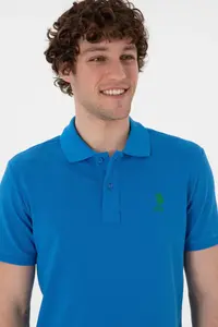 US Polo Assn. Men slim Fit Polo Shirt Collar Cobalt Basic T-Shirt - Image 2