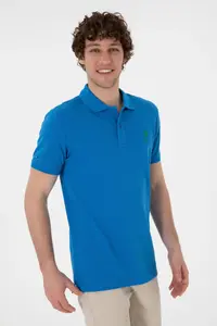 US Polo Assn. Men slim Fit Polo Shirt Collar Cobalt Basic T-Shirt - Image 3