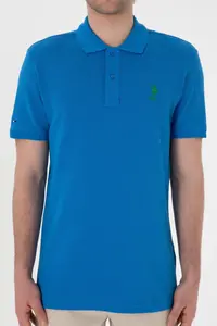 US Polo Assn. Men slim Fit Polo Shirt Collar Cobalt Basic T-Shirt - Image 6