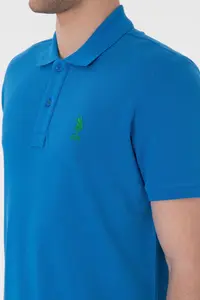 US Polo Assn. Men slim Fit Polo Shirt Collar Cobalt Basic T-Shirt - Image 7