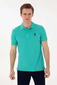 US Polo Assn. Men slim Fit Polo Shirt Collar Mint Basic T-Shirt - Image 3