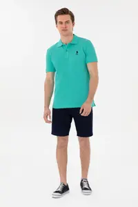 US Polo Assn. Men slim Fit Polo Shirt Collar Mint Basic T-Shirt - Image 4