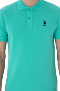 US Polo Assn. Men slim Fit Polo Shirt Collar Mint Basic T-Shirt - Image 6