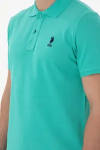 US Polo Assn. Men slim Fit Polo Shirt Collar Mint Basic T-Shirt - Image 7