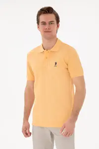 US Polo Shirt Assn. Men slim Fit Polo Shirt Shirt Collar Melon Basic T-Shirt