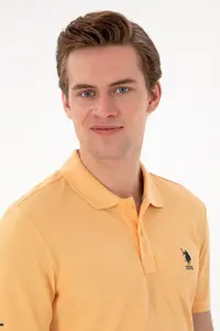 US Polo Shirt Assn. Men slim Fit Polo Shirt Shirt Collar Melon Basic T-Shirt - Image 2