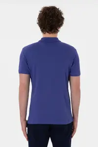 US Polo Assn. Men slim Fit Polo Shirt Collar Saks Blue Basic T-Shirt - Image 5