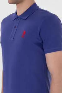 US Polo Assn. Men slim Fit Polo Shirt Collar Saks Blue Basic T-Shirt - Image 7