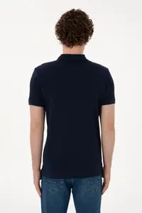 US Polo Assn. Men slim Fit Polo Shirt Collar Navy Blue Basic T-Shirt - Image 5
