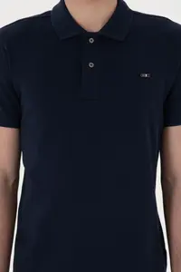 US Polo Assn. Men slim Fit Polo Shirt Collar Navy Blue Basic T-Shirt - Image 6
