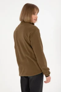 US Polo Assn. Men Half Zippered Khaki Basic Fleece Sweatshirt - Image 4