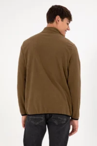 US Polo Assn. Men Half Zippered Khaki Basic Fleece Sweatshirt - Image 6