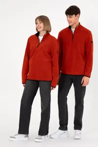 US Polo Assn. Men's Half Zippered Brick Rejection Basic Fleece Sweatshirt - Image 2