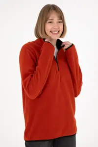 US Polo Assn. Men's Half Zippered Brick Rejection Basic Fleece Sweatshirt - Image 3