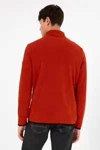 US Polo Assn. Men's Half Zippered Brick Rejection Basic Fleece Sweatshirt - Image 6