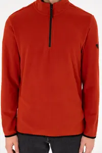 US Polo Assn. Men's Half Zippered Brick Rejection Basic Fleece Sweatshirt - Image 7