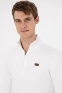 US Polo Assn. Men Ecru Basic Sweatshirt - Image 2