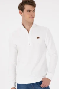US Polo Assn. Men Ecru Basic Sweatshirt - Image 3