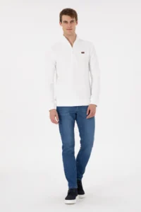 US Polo Assn. Men Ecru Basic Sweatshirt - Image 4