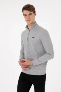US Polo Assn. Men Gray Melanj Basic Sweatshirt