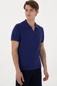 US Polo Assn. Men slim Fit Polo Shirt Collar Light Navy T-Shirt - Image 3