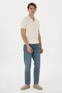 US Polo Assn. Men slim Fit Polo Shirt Collar Cream T-Shirt - Image 4