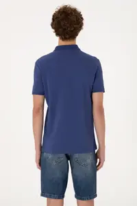 US Polo Assn. Men Slim Fit Loose Polo Shirt Collar Light Navy T-Shirt - Image 5
