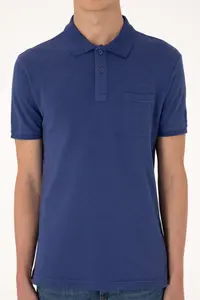 US Polo Assn. Men Slim Fit Loose Polo Shirt Collar Light Navy T-Shirt - Image 6