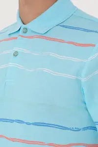 US Polo Assn. Men Regular Fit Polo Shirt Collar Aqua T-Shirt - Image 7