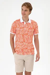 US Polo Assn. Men Regular Fit Polo Shirt Collar Pomegranate T-Shirt - Image 3