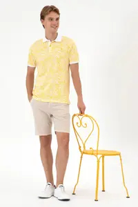 US Polo Assn. Men Regular Fit Polo Shirt Collar Yellow T-Shirt - Image 4