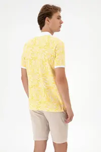US Polo Assn. Men Regular Fit Polo Shirt Collar Yellow T-Shirt - Image 5