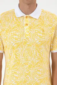 US Polo Assn. Men Regular Fit Polo Shirt Collar Yellow T-Shirt - Image 6
