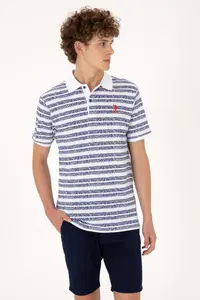 US Polo Assn. Men Regular Fit Polo Shirt Collar Light Navy T-Shirt