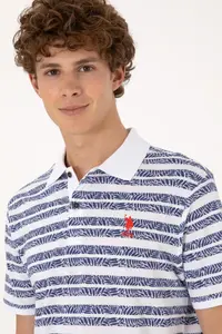 US Polo Assn. Men Regular Fit Polo Shirt Collar Light Navy T-Shirt - Image 2
