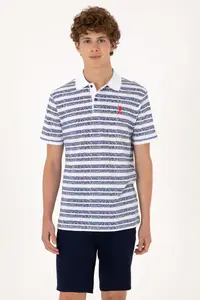 US Polo Assn. Men Regular Fit Polo Shirt Collar Light Navy T-Shirt - Image 3