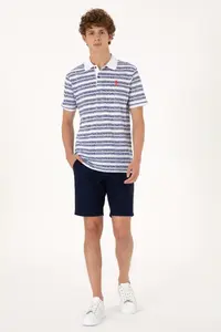 US Polo Assn. Men Regular Fit Polo Shirt Collar Light Navy T-Shirt - Image 4