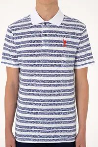 US Polo Assn. Men Regular Fit Polo Shirt Collar Light Navy T-Shirt - Image 6