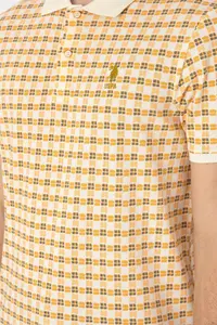 US Polo Assn. Men Regular Fit Polo Shirt Collar Cream Patterned T-Shirt - Image 7