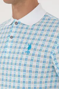 US Polo Assn. Men Regular Fit Polo Shirt Collar Turquoise Patterned T-Shirt - Image 7