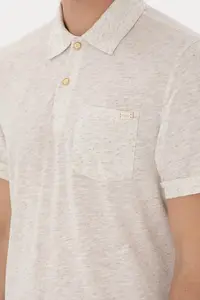 US Polo Assn. Men Regular Fit Polo Shirt Collar Cream T-Shirt - Image 7
