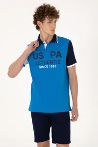US Polo Assn. Men Regular Fit Polo Shirt Collar Cobalt Blue T-Shirt - Image 3